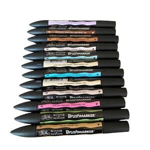 Winsor & Newton 12 Piece Brushmarker Various Colors pre owned